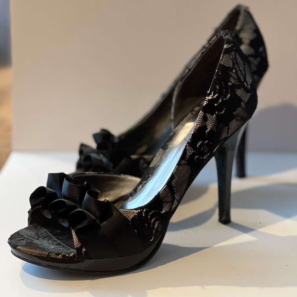 Carlos Black Lace Heels